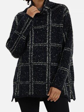 Nom Maternity Women's Black Wool Turtleneck Side Zipper Lia Sweater Size M
